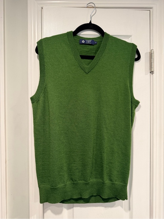 J. Crew Other - J.Crew Size M Green V-Neck Sweater Vest Soft 100% Merino Wool Preppy Classic